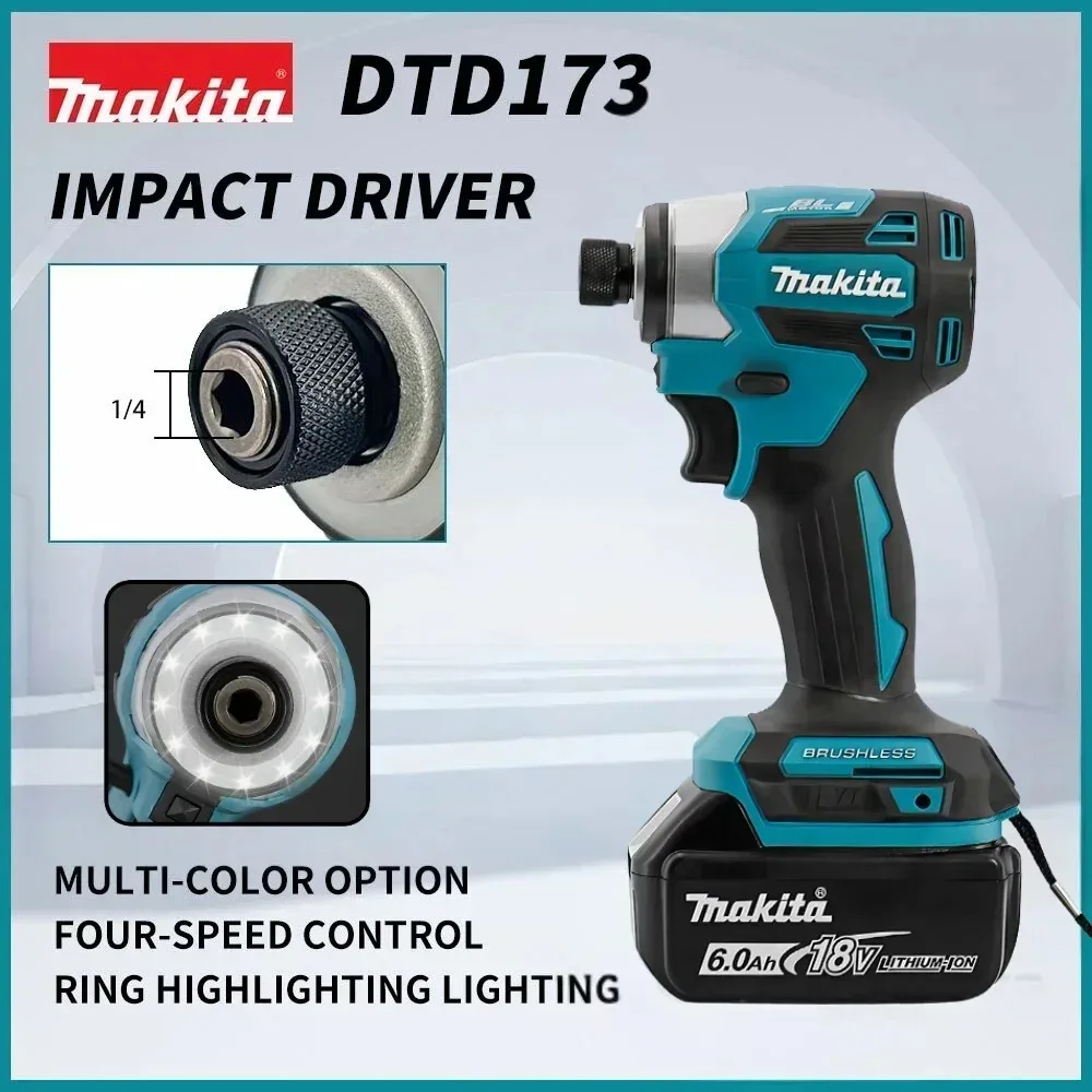 Brushless Cordless Electric Drill 18V - Makita DTD173 18V Cordless Brushless Impact