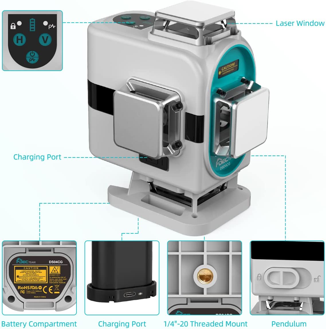 DS04CG Self-Leveling 16 Cross  - Laser Level 16 Lines 4D Green 评论和价格