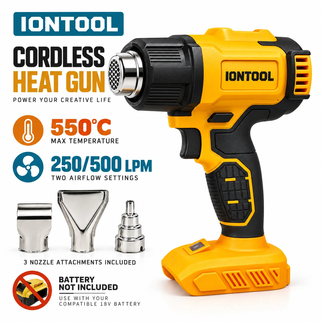 IONTOOL Yellow Cordless Heat G - Cordless Heat Gun For Shrink Tubing 评论和价格