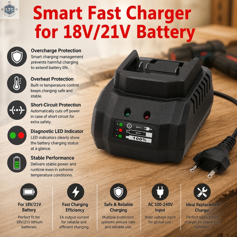 18V 21V Pin Battery Charger Fo - Brushless Cordless Electric Drill 18V 评论和价格