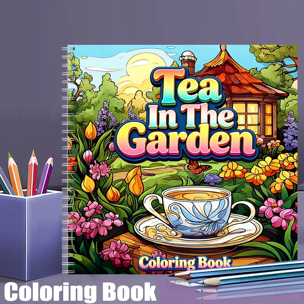Tea In The Gardens Coloring Bo - Garden Tools 评论和价格